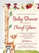 Girls Woodland Animals Baby Shower Invitations