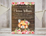 Girls Woodland Fox Baby Shower Invitations