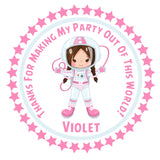 Astronaut Space Birthday Stickers