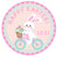 Girls happy easter bunny riding bike personalized sticker