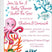 Girls ocean baby shower invitations colorful coral reef design