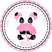 Girls panda baby shower sticker favor label