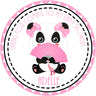 Girls panda baby shower sticker favor label
