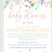 Girls pastel wildflower baby shower by mail invitation cards