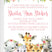 Girls pink floral safari animal baby shower invitations