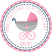 Girls pink nautical baby shower favor label