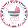 Girls pink nautical baby shower favor label