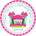 Girls pink purple bounce house birthday sticker labels