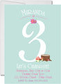 Girls woodland birthday party invitations forest mushroom design