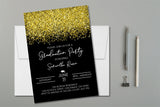 Gold And Black Graduation Party Invitations