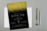 Gold And Black Graduation Party Invitations - DUPLICATE