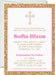 Gold And Bright Pink First Communion Invitations