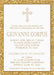 Gold And White First Communion Invitations