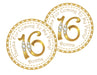 Gold Sweet 16 Birthday Party Stickers