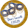 Gold blue masquerade sweet 16 sticker