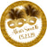 Gold masquerade sweet 16 sticker feather mask design