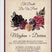 Gothic wedding invitation featuring burgundy floral artwork on a vintage parchment background