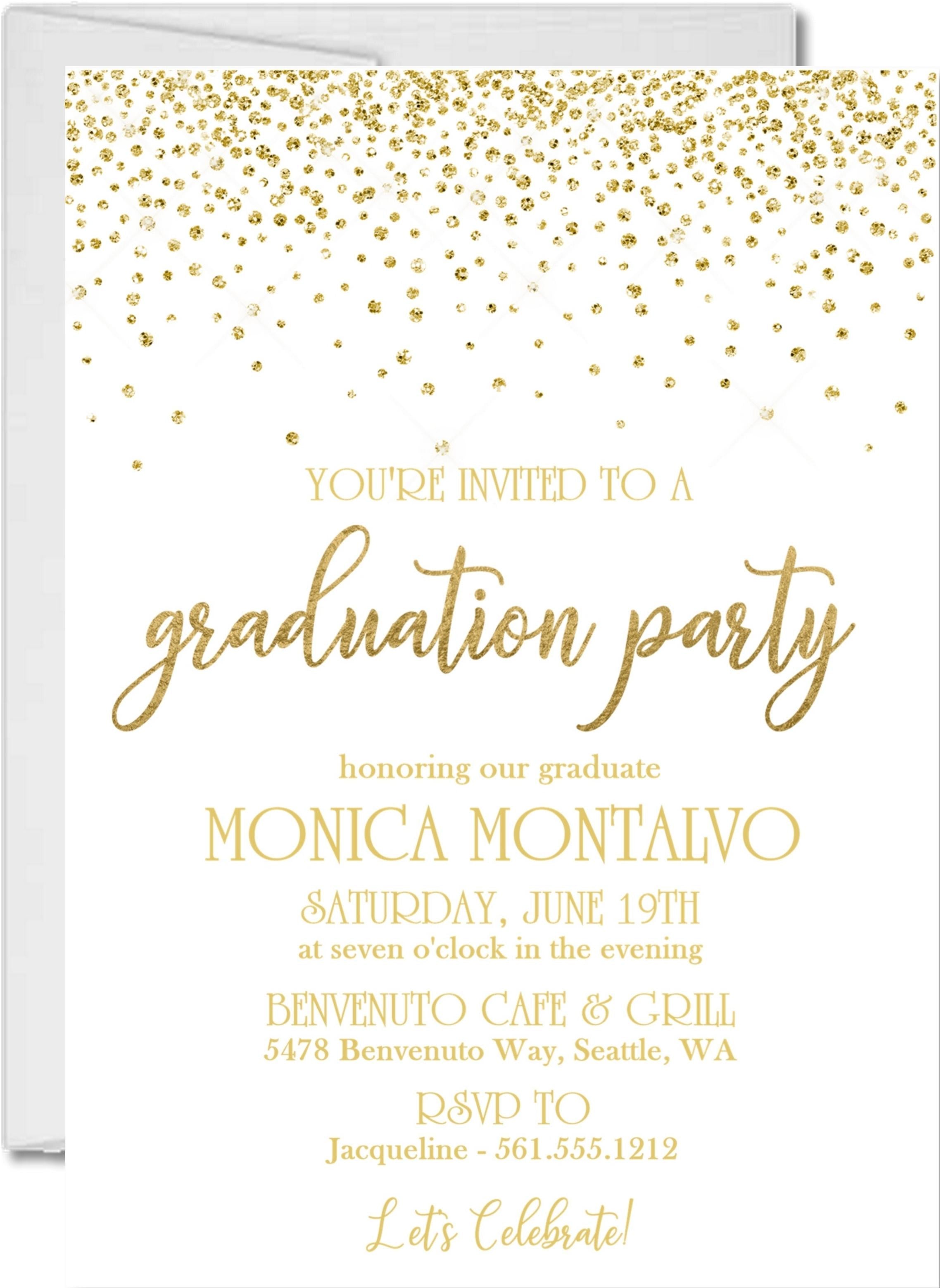 Confetti Graduation Party Invitations