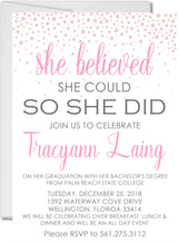 Girls Pink And White Graduation Party Invitations