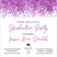 Graduation party invitation with purple background and text details.