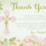 Green And Pink First Communion Thank You Cards