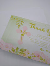 Green And Pink First Communion Thank You Cards
