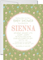 Green Floral Baby Shower Invitations