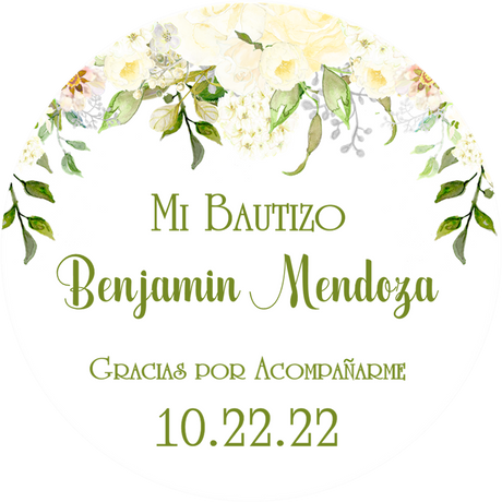 Green mi bautizo baptism stickers