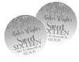 Grey ombre Sweet Sixteen birthday sticker personalized