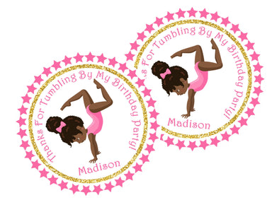 Gymnastics Birthday Party Stickers