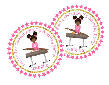 Gymnastics Birthday Party Stickers