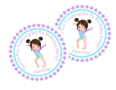 Gymnastics Birthday Party Stickers