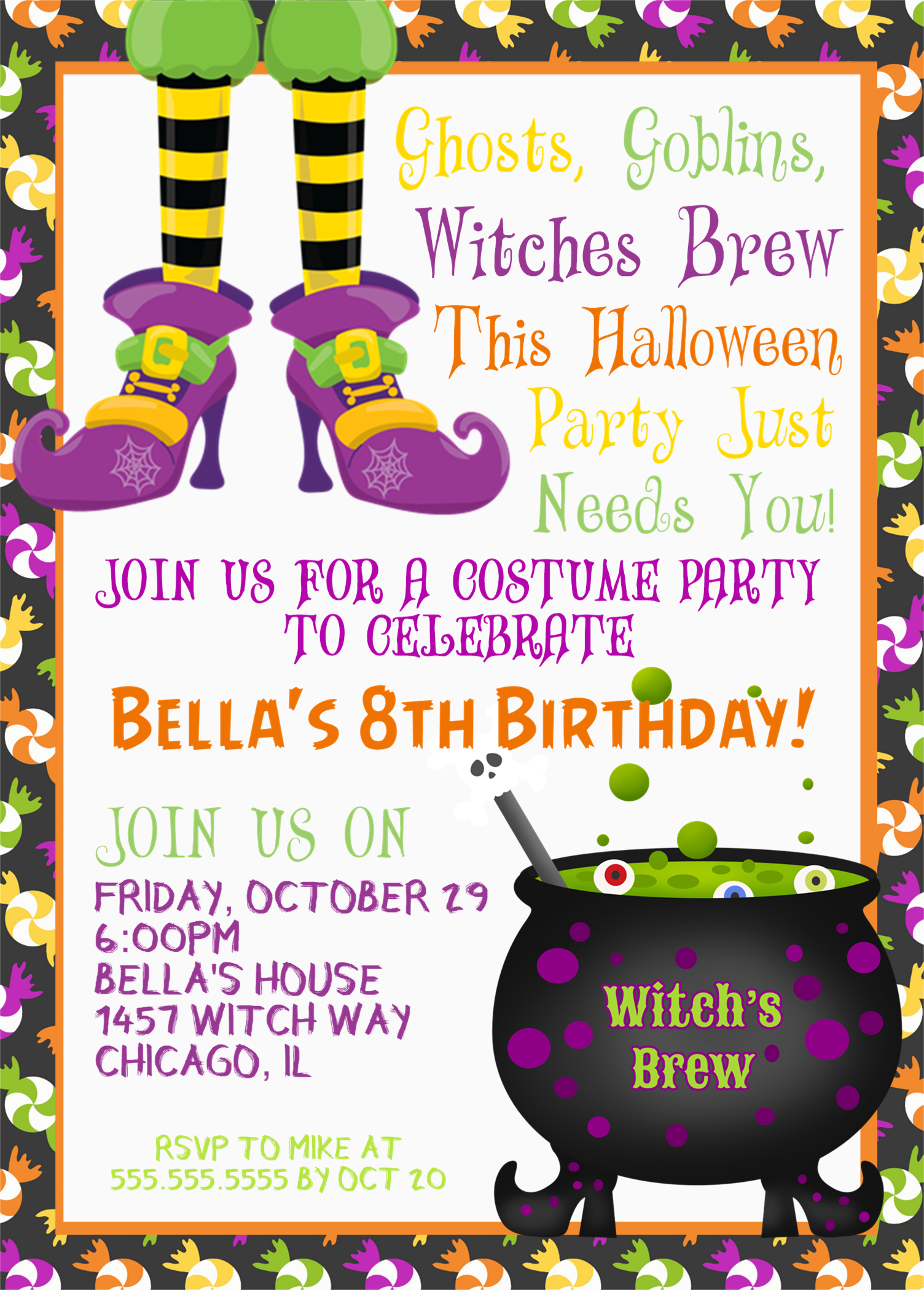 Halloween Birthday Party Invitations