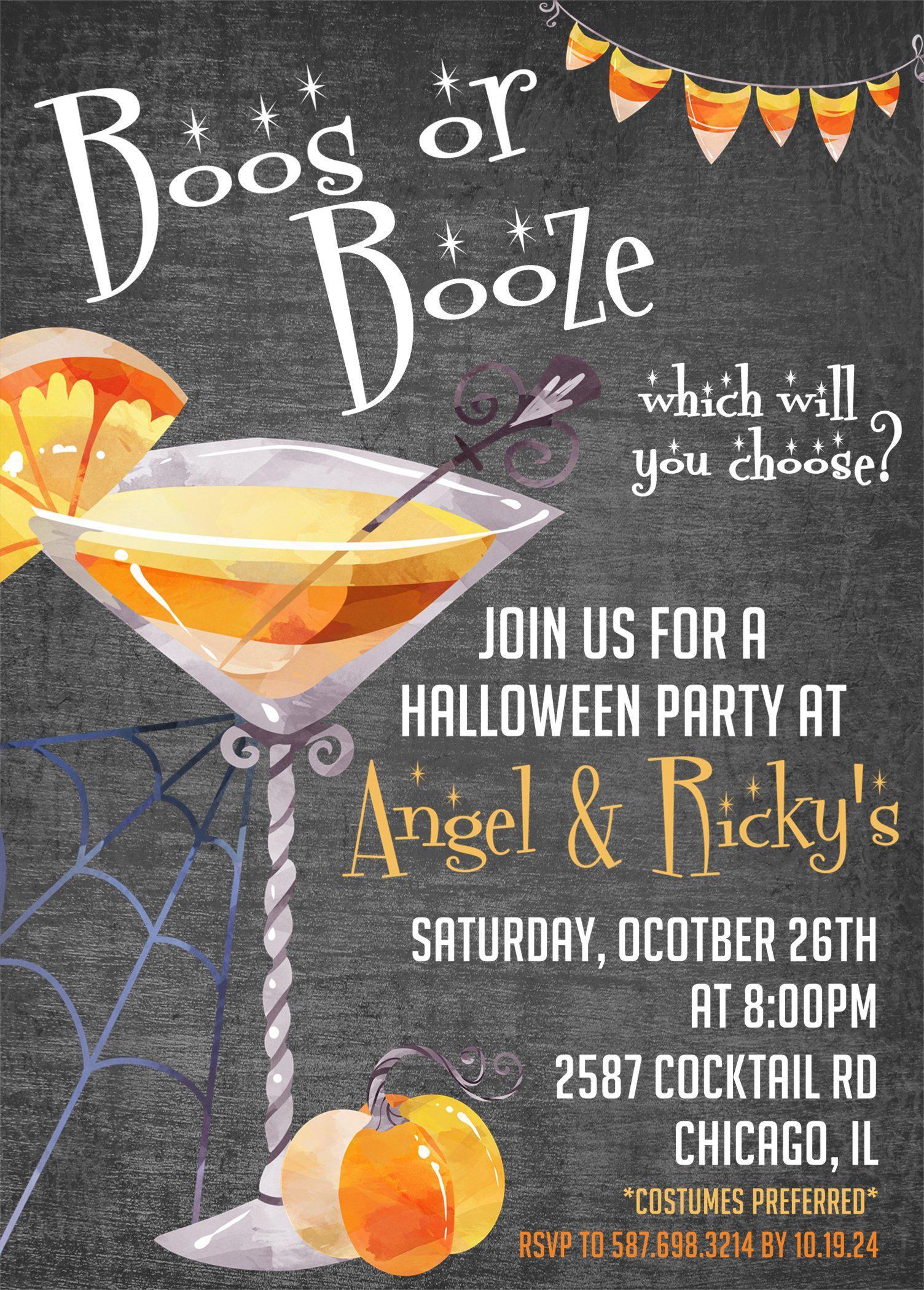 Halloween Cocktail Party Invitations