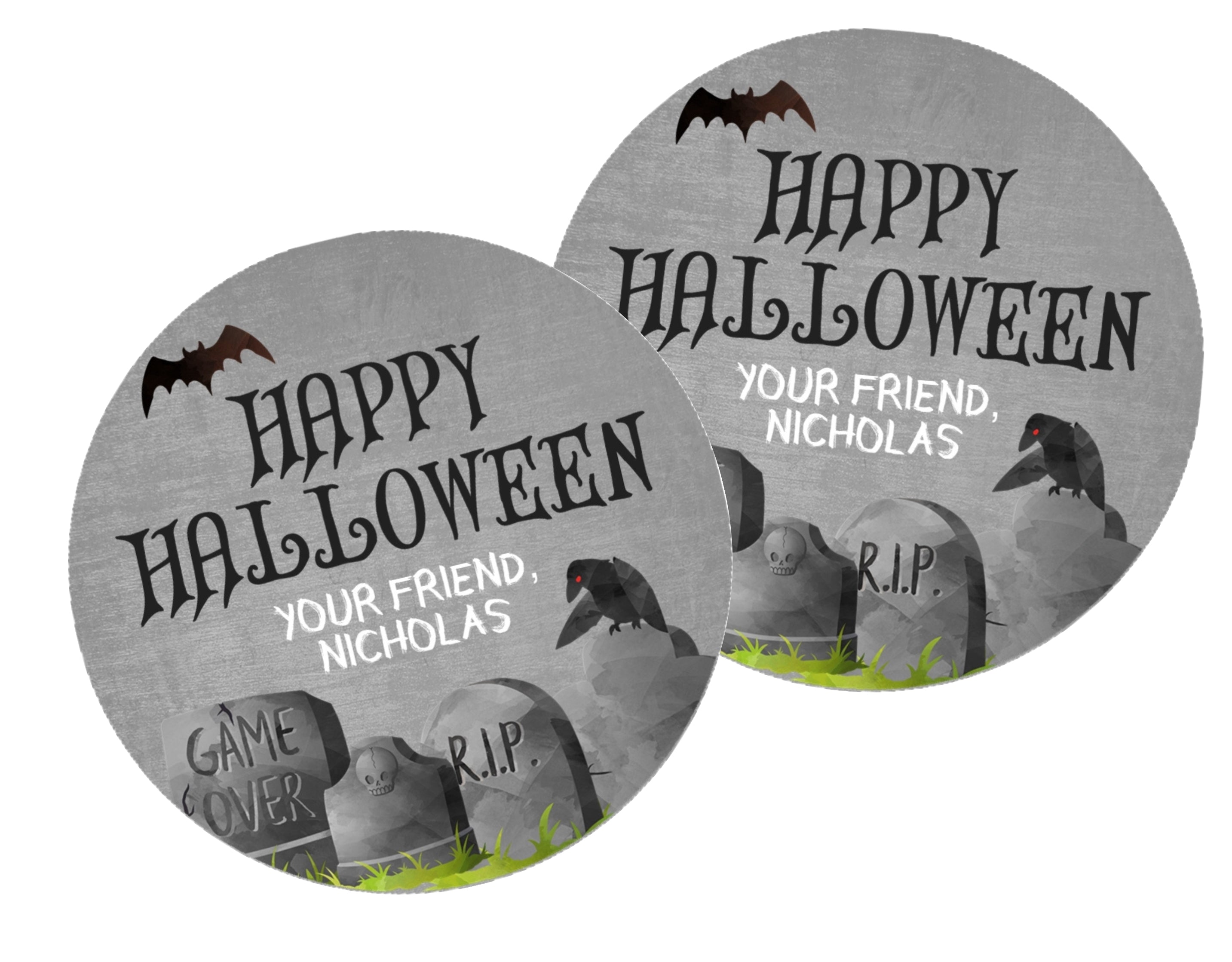 Graveyard Halloween Stickers