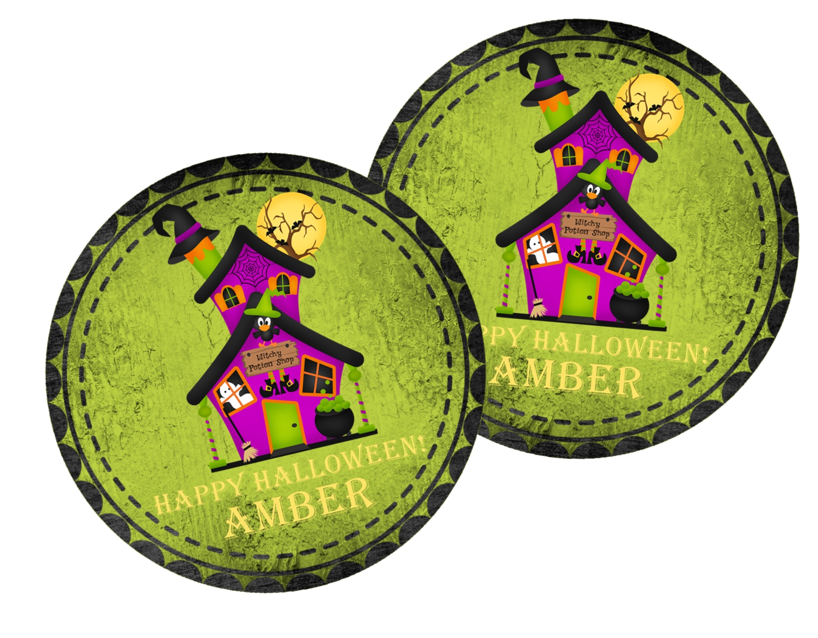 Haunted House Halloween Stickers or Favor Tags