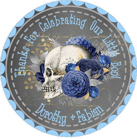Little Boo Skull Halloween Baby Shower Stickers