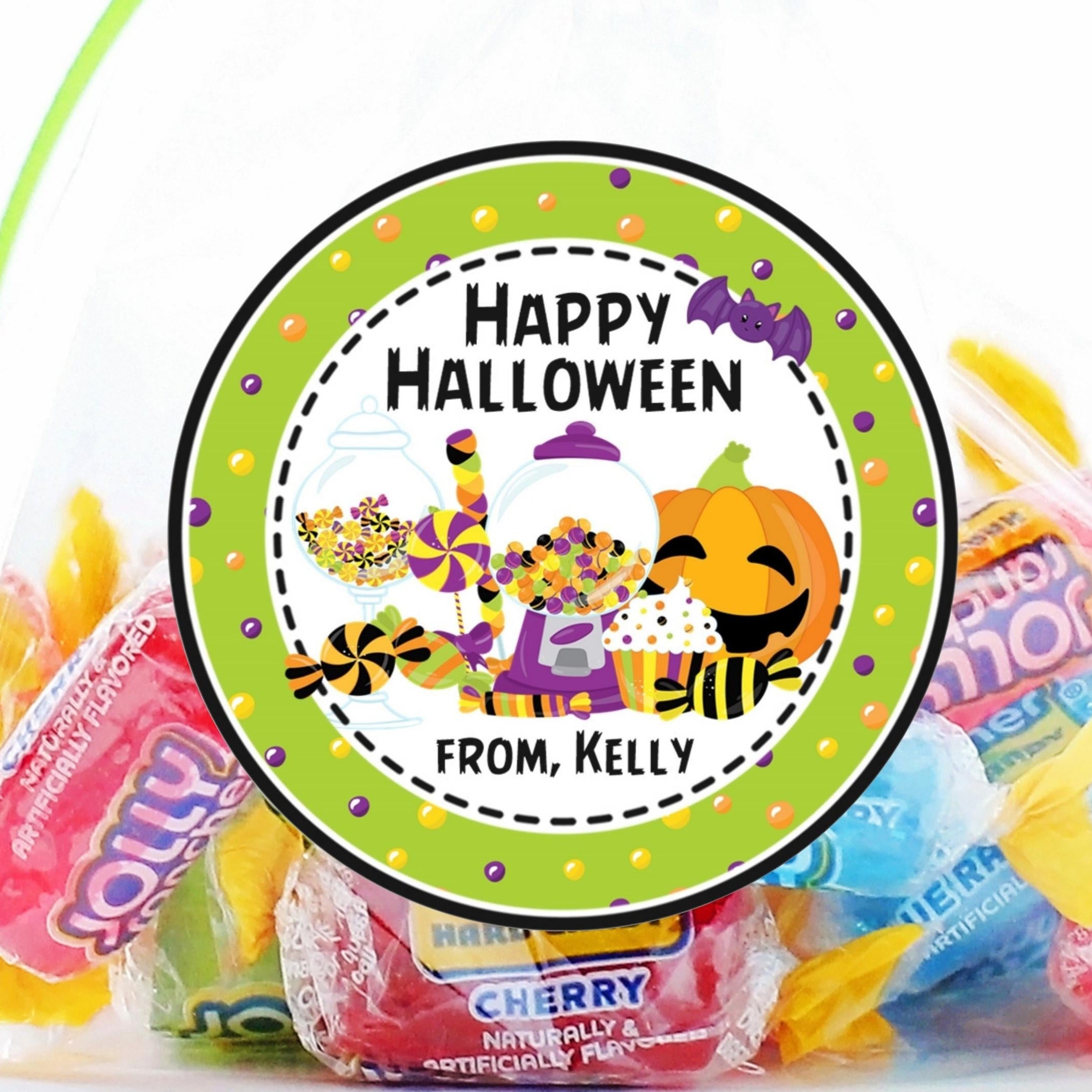 Kids Colorful Candy Halloween Stickers