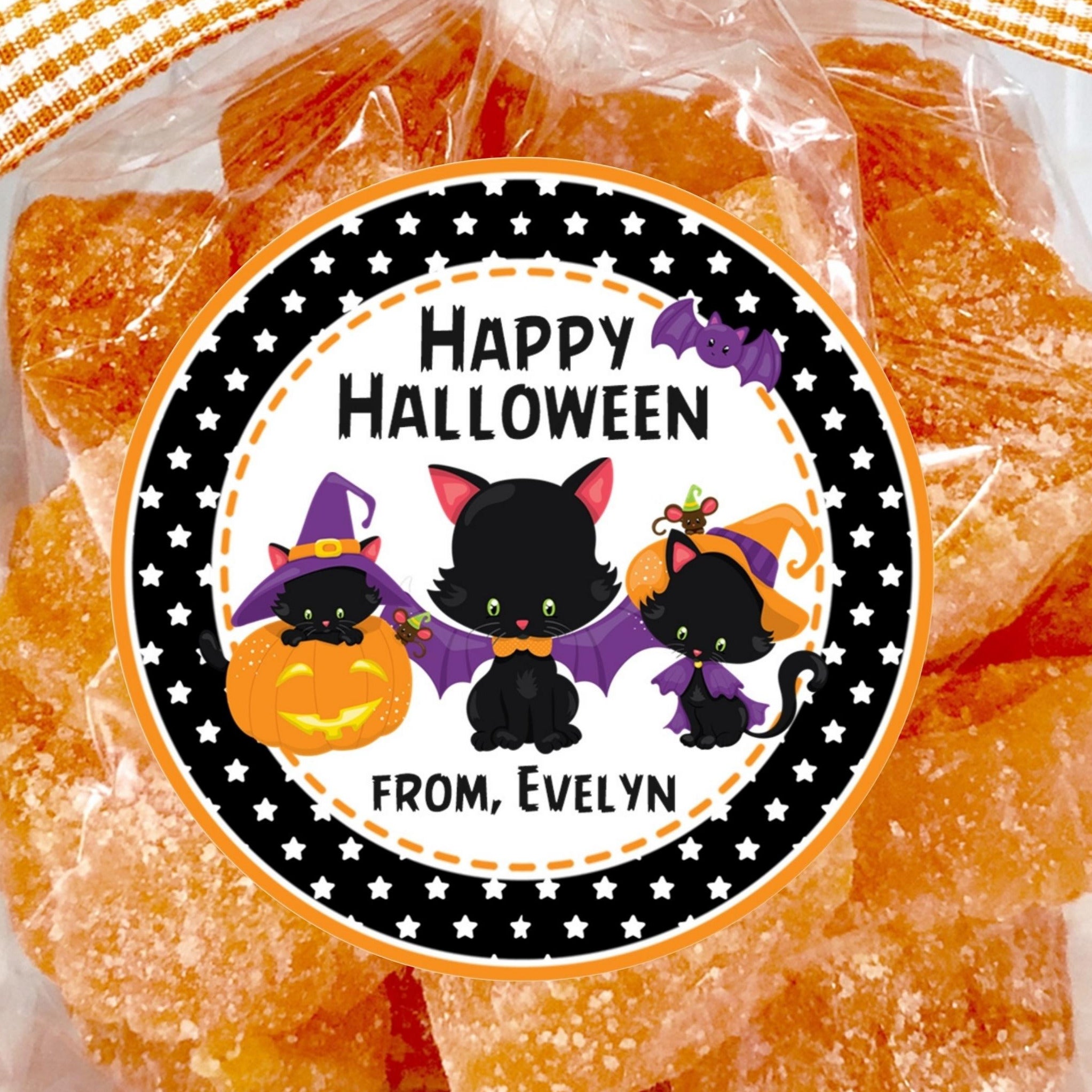 Black Cat Halloween Stickers