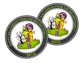 Personalized spooky house Halloween favor label for treat bags