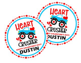 Heart Crusher valentine label personalized