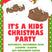 Holiday celebration invitation featuring cheerful Santa artwork for children