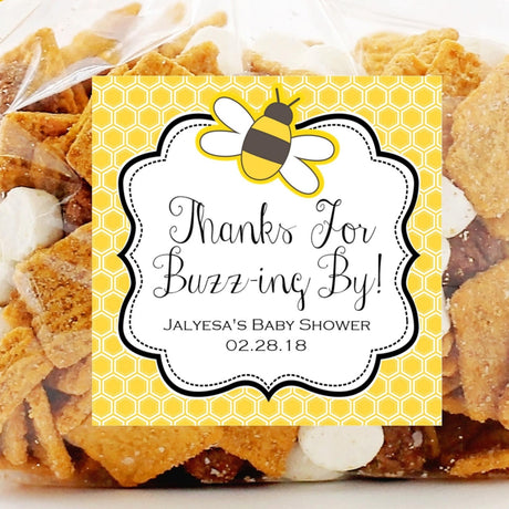 Honeycomb bee baby shower sticker 2
