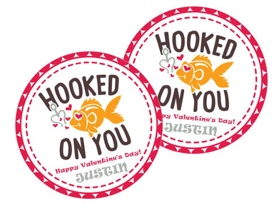 Hooked On You Valentine's Day Stickers