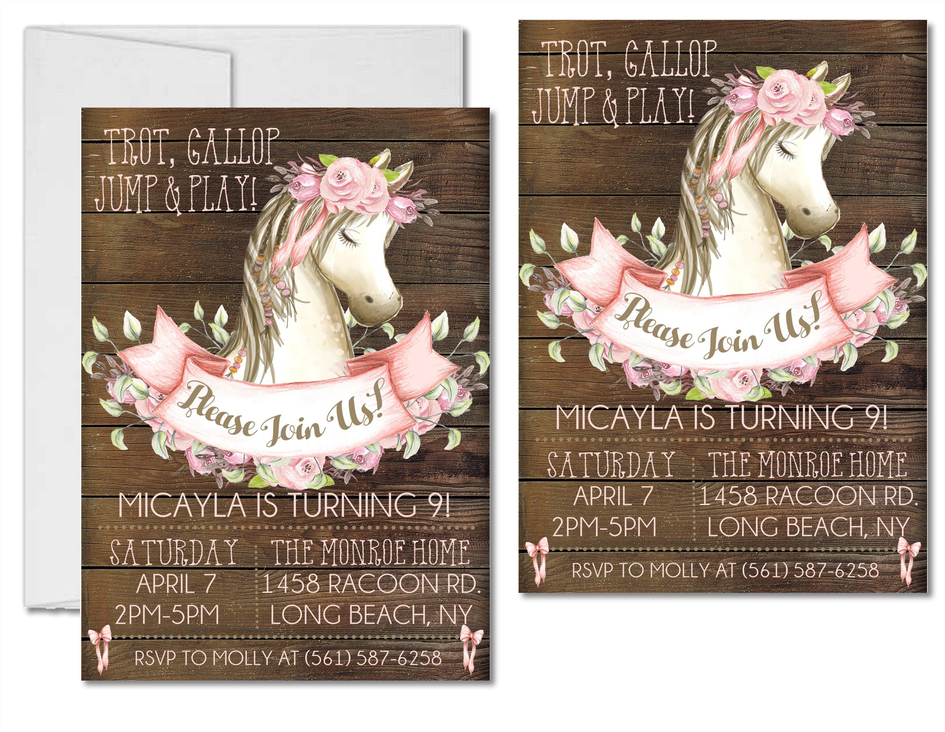 Horse Birthday Party Invitations