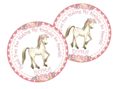 Horse Birthday Party Stickers