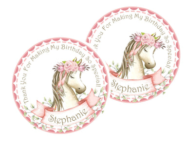 Horse Birthday Party Stickers