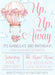 Hot Air Balloon Birthday Party Invitations