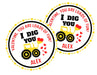 I Dig You Construction Valentine's Day Stickers