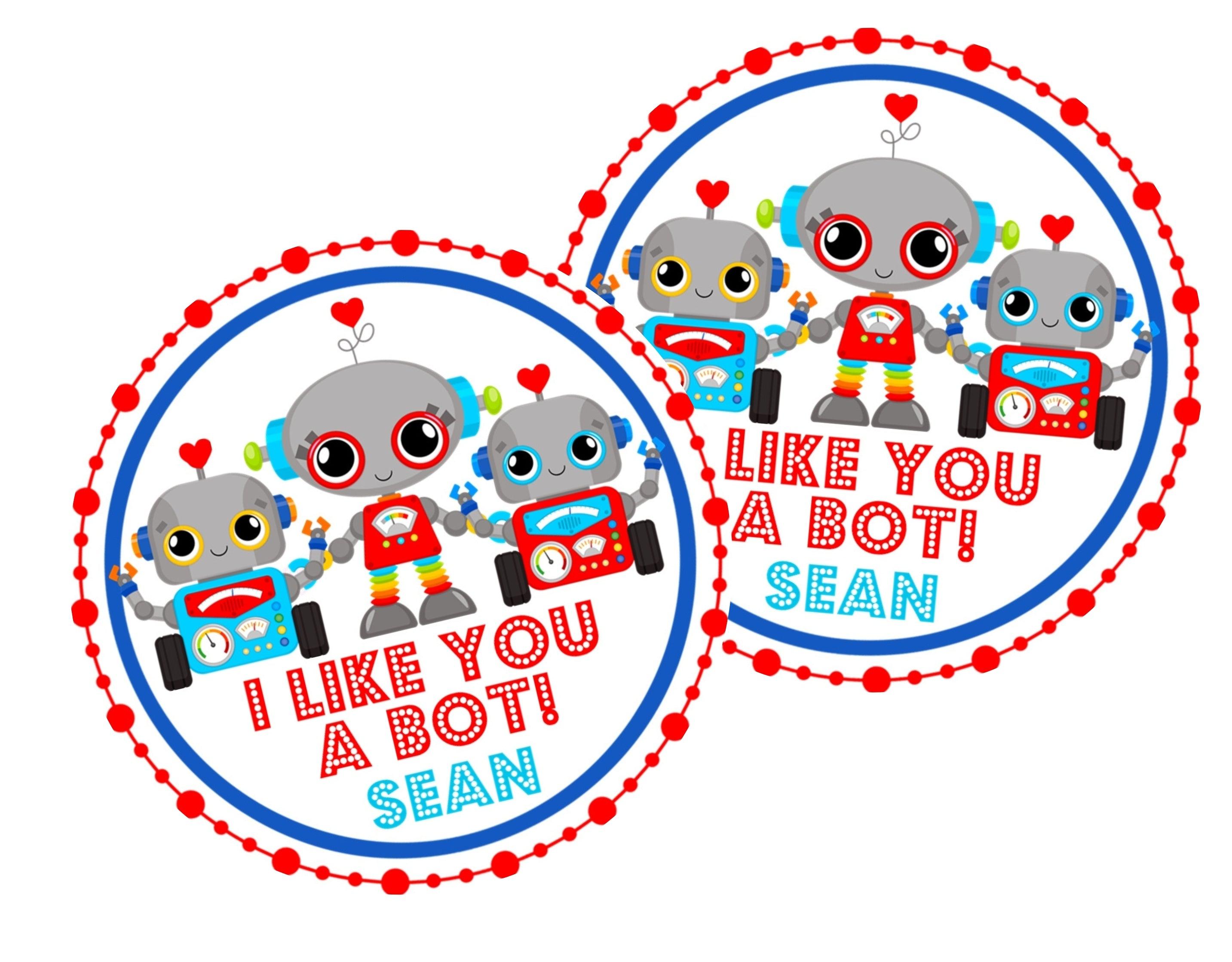 I Like You A Bot Robot Valentine's Day Stickers